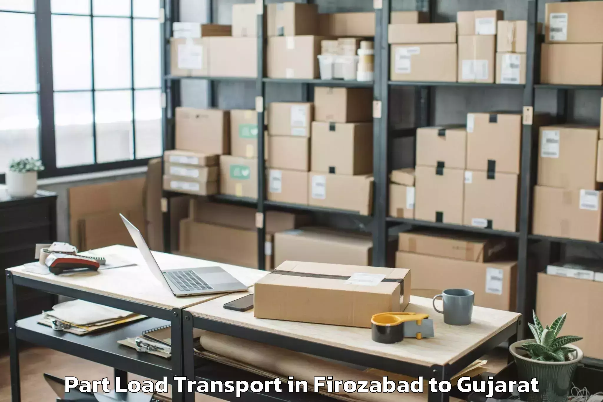 Firozabad to Porbandar Airport Pbd Part Load Transport Booking